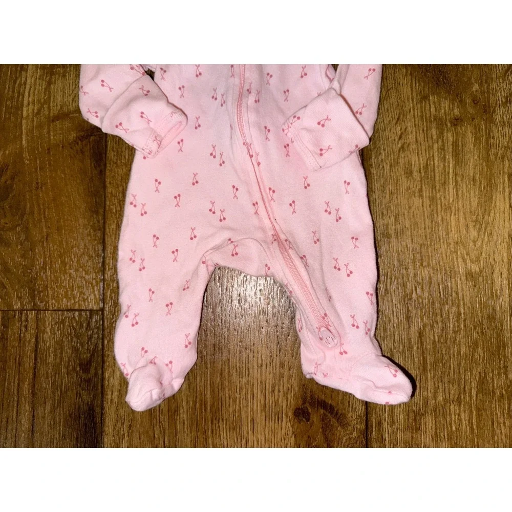 Carters Baby Girl Preemie Sleeper Outfit Reborn Clothes Pink Cherries Zipper 2‎